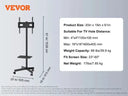 Height Adjustable Rolling TV Stand