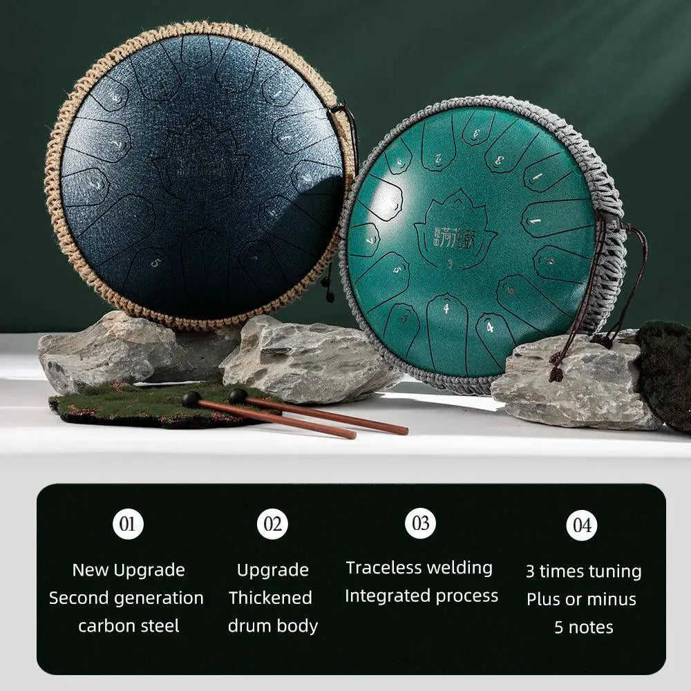 Hluru Music Drum 15 Notes Glucophone Steel Tongue Drum