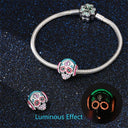 Sterling Silver Halloween Luminous Skull