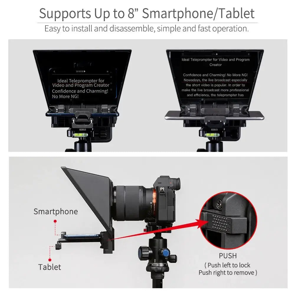FEELWORLD TP2A 8 Inch Portable Teleprompter For DSLR Cameras