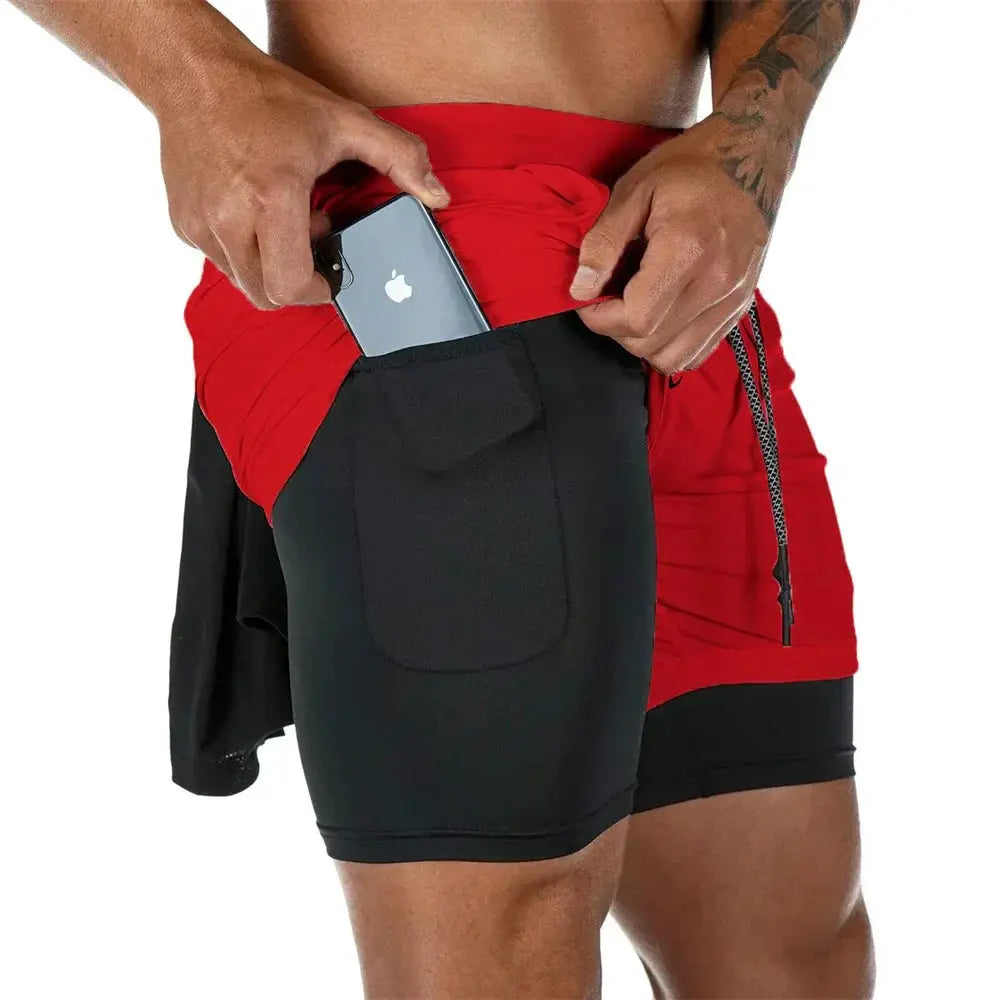 Men's Double Decker Camo Running Shorts For Gym And Fitness