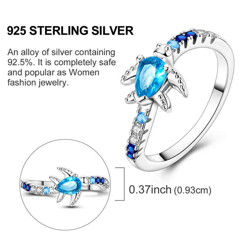 Sterling Silver Ring Sparking Zirconium