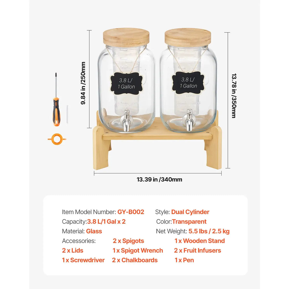 SucceBuy Beverage Dispenser Drink Dispensers for Parties Glass — product view 9