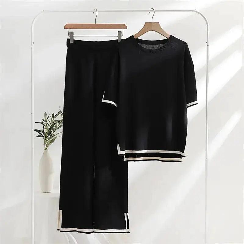 Ice Knit Pants Pajama Set Effortless Elegance Comfort