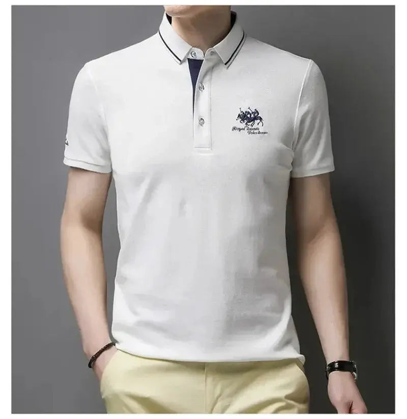 New Summer Korean Embroidered Polo Shirt For Men Luxury Top