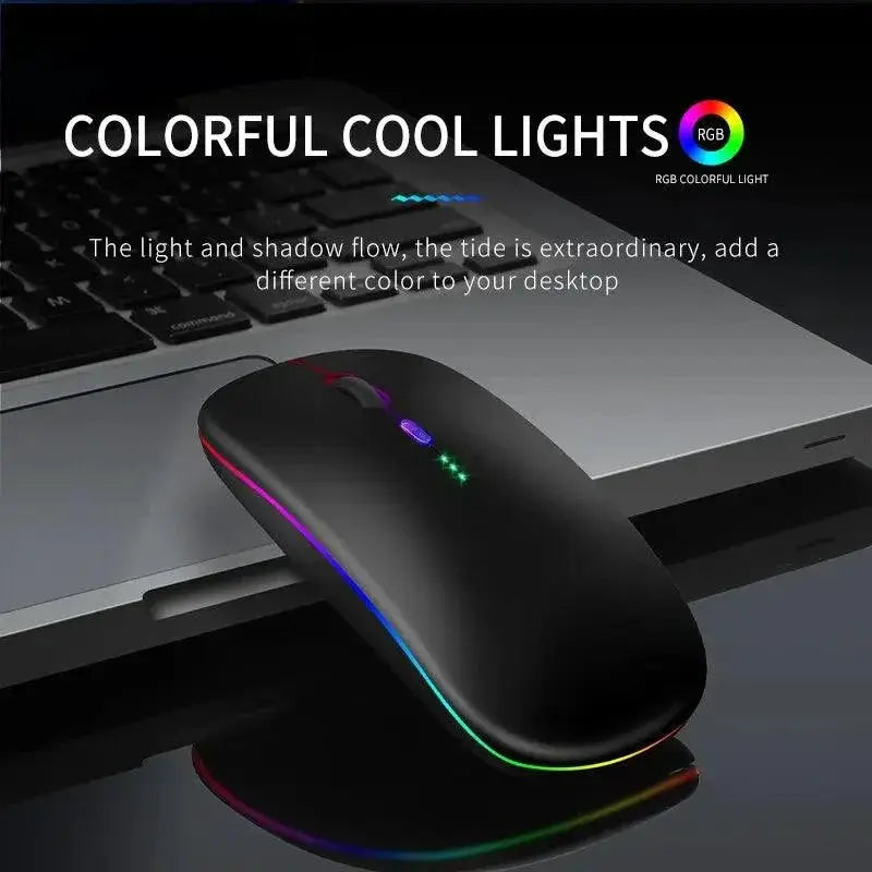 Bluetooth RGB Rechargeable Wireless Mouse for Gaming Laptop