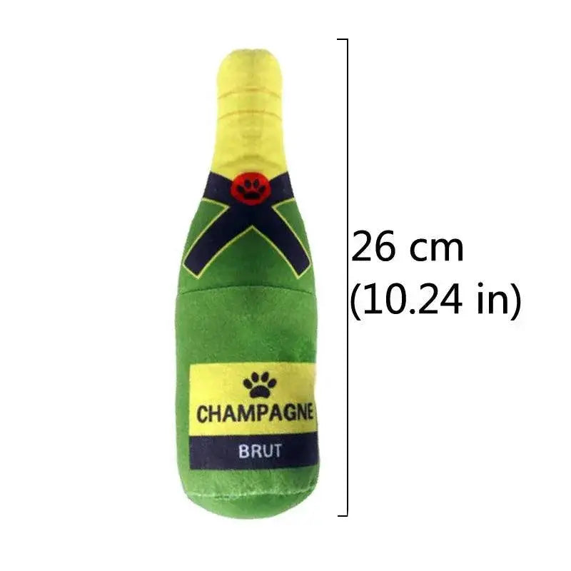 Dog Champagne Bottle Plush Toy Squeaky Whisky For Dogs
