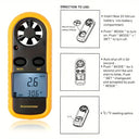 Digital Anemometer 0-30m/s Wind Speed Meter Mini Air Velocity Airflow -10°C ~ 45°C Temperature Tester with LCD Backlight Lanyard