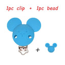Kovict Silicone Beads Pacifier Clips Cartoon Animals Set