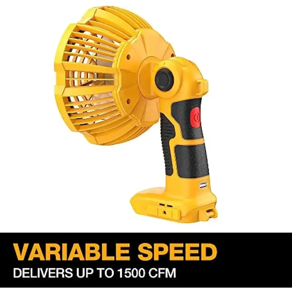 Portable Jobsite Fan With LED Light For Outdoor Cooling