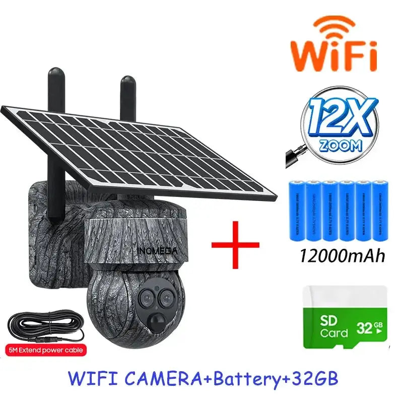 INQMEGA 8MP 4G SIM Card WiFi Solar Camera Outdoor Security