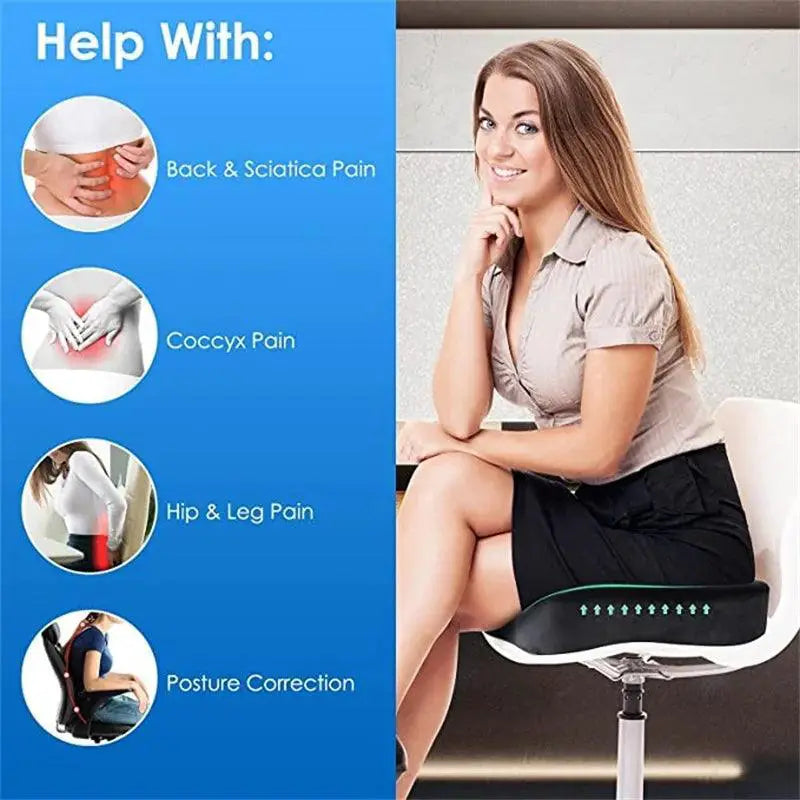 Ergonomic Gel Memory Foam Coccyx Cushion For Healthy Sitting