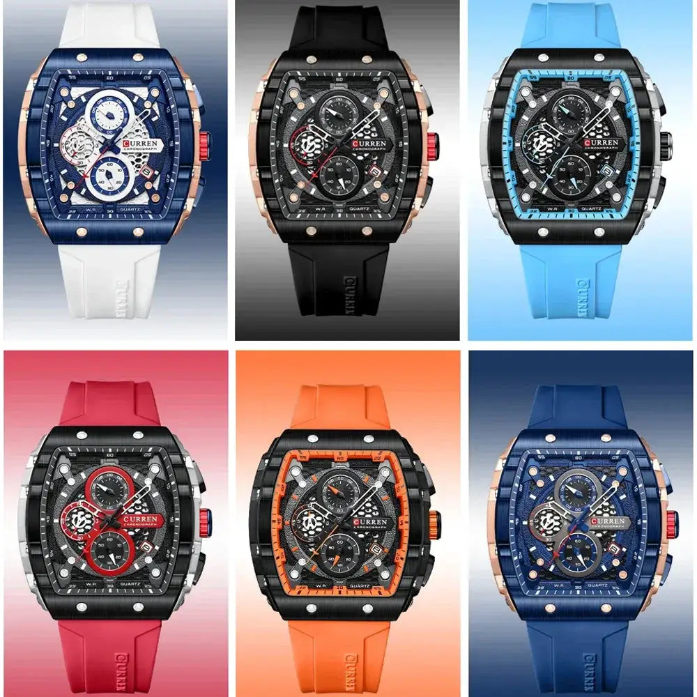 Large Dial Casual Quartz Rectangular Sports Watch For Men - OurLum.com