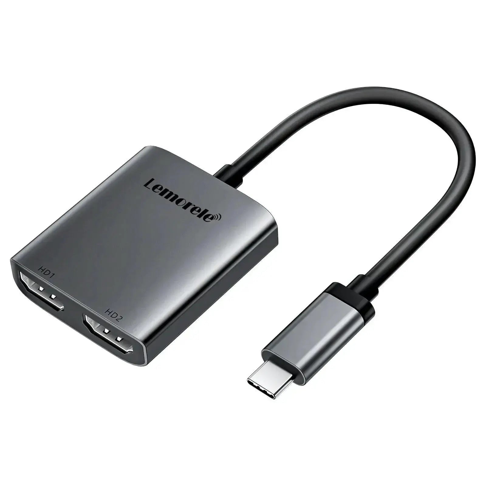 Lemorele 2 Port USB C Hub Dual HDMI 4K 60Hz Docking Station
