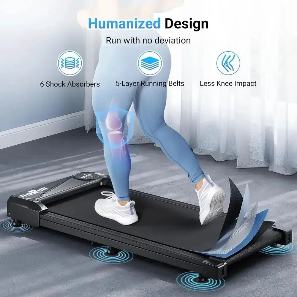 Compact Under-Desk Walking Pad, Portable Mini Treadmill for Home or Office, 2.5HP Motor, Supports Up to 265 lbs, Remote Control