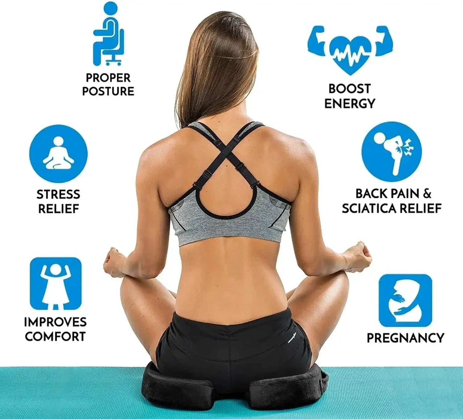 Orthopedic Gel Memory Foam Coccyx Cushion For Pain Relief