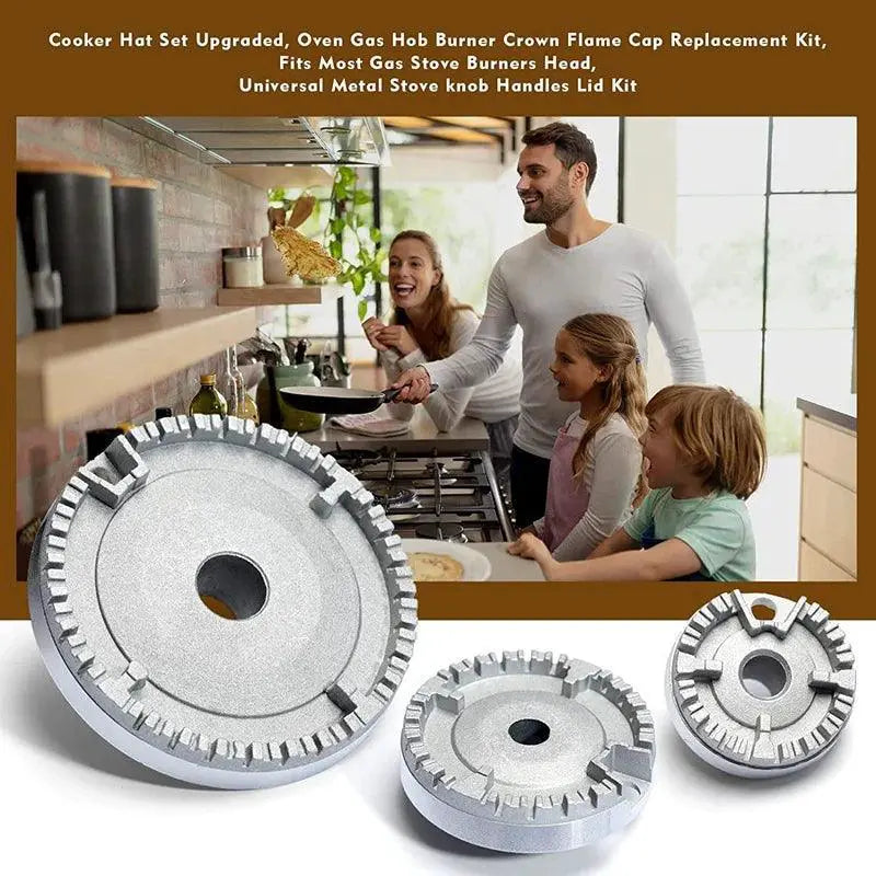 Gas Stove Burner Crown Flame Cap Set For Efficient Cooking