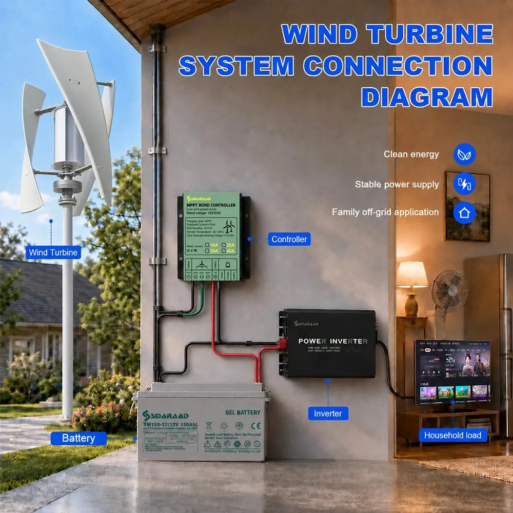 Vertical Wind Turbine Kit for Renewable Power — product view 5