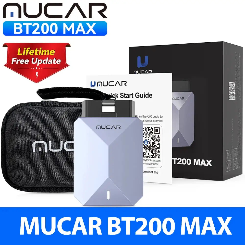 Lifetime Free Update MUCAR BT200 Max OBD2 Scanner CAN FD Bi-Directional Control All System Diagnostic Tool 15 Reset for All Cars