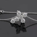 Sterling Silver Silver Cross Moissanite
