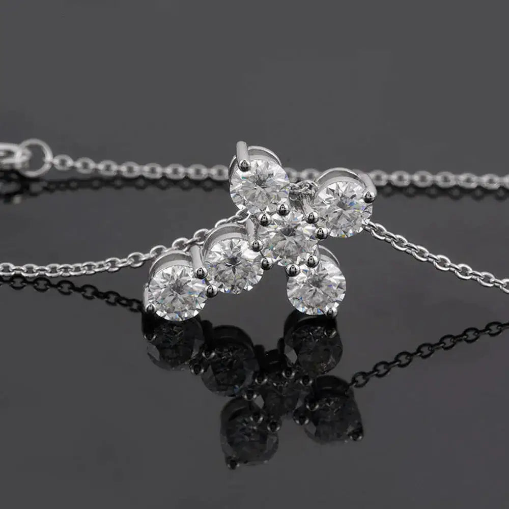 Sterling Silver Silver Cross Moissanite Pendant — product image 3