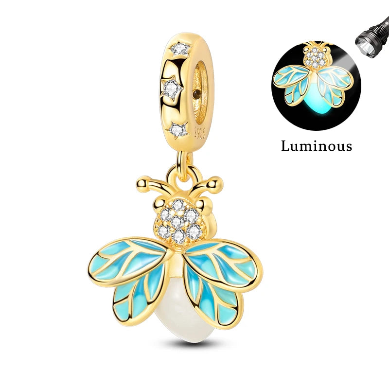 Charm Beads Sterling Silver Golden
