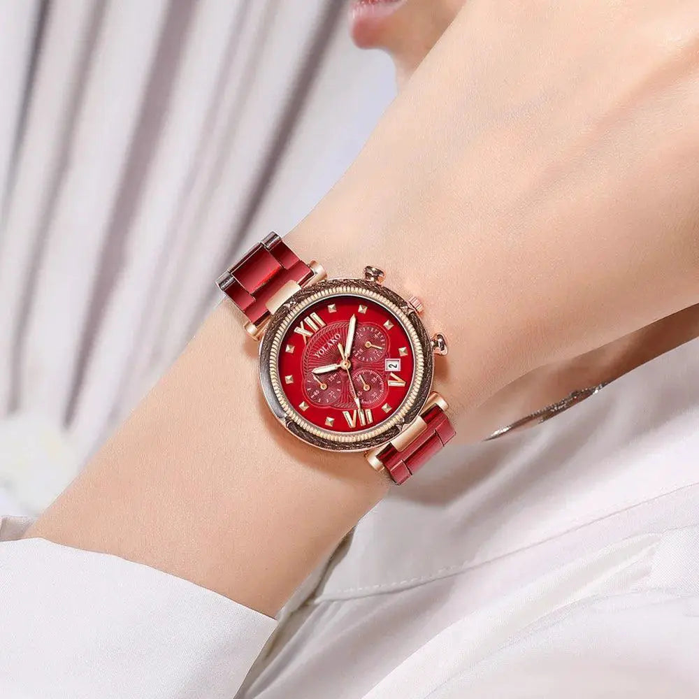 Blue Stainless Steel Watch Set Elegant Five Piece Collection