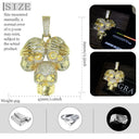 Bling Skull Charm Streetwear Rapper Jewelry Shiny Icy Statement