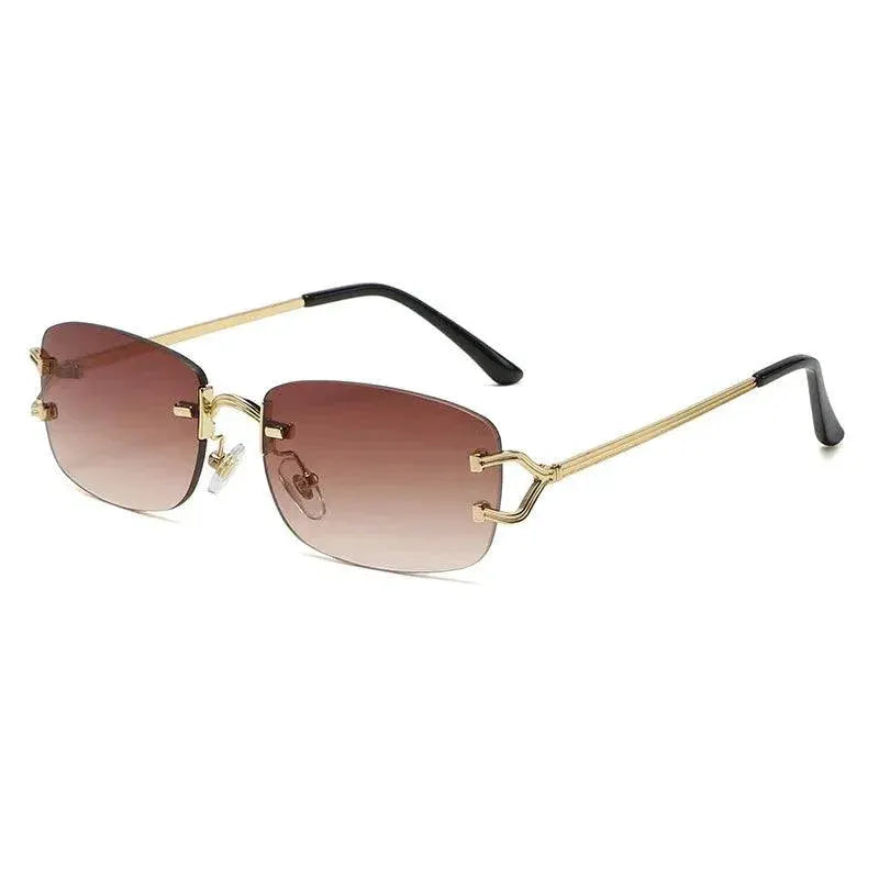 Rimless Rectangle Sunglasses For Men And Women UV Protection