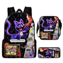 3 Pcs Set Smiling Anime Critters School Bags for Kids