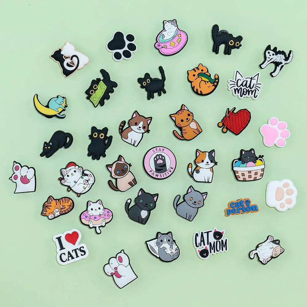 Cute Cats Croc Charms Sneakers Garden Shoe Decorations