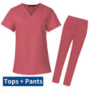 Men's Scrubs Medical Uniform Lab Set V-neck Doctor Overalls