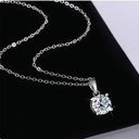 Moissanite Pendant Necklace in Sterling Silver