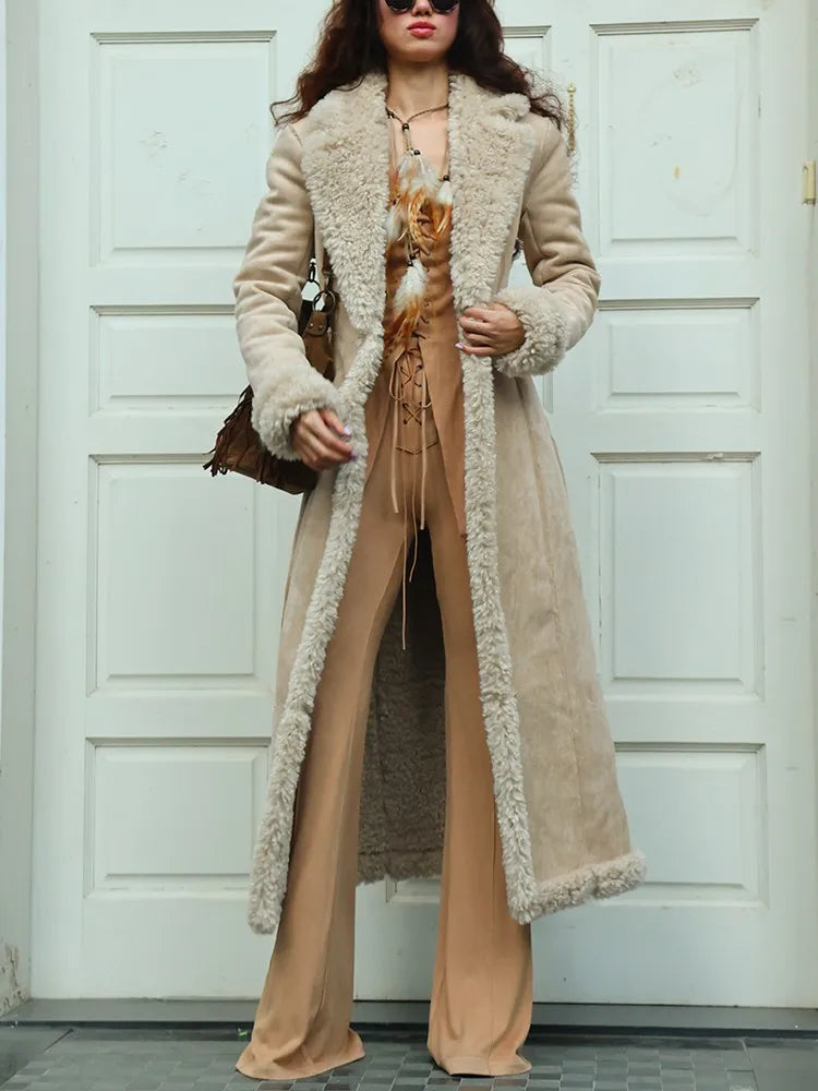 Thick Waist Cinched Winter Coat