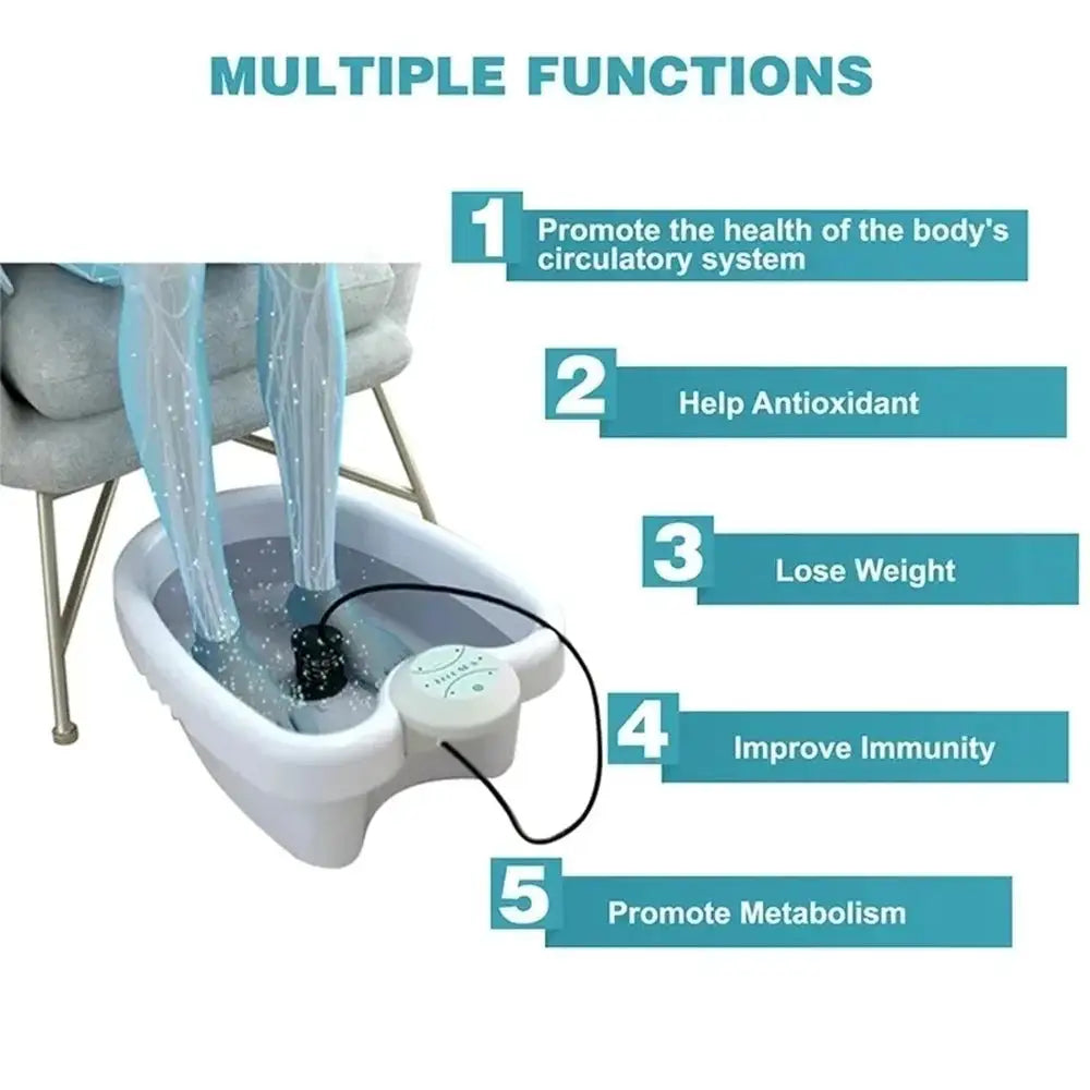 Detox Ionic Foot Spa Bath Machine Massage Mini Electric Foot Detoxification Relieve Fatigue Promote Good Health Full Vitality