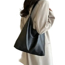 Vintage PU Leather Boston Handbag Women Crossbody Tote Chic Large
