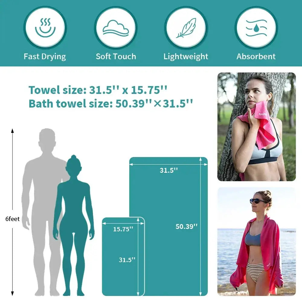 Quick Dry Travel Towel Moisture Transfer Ultra Lightweight