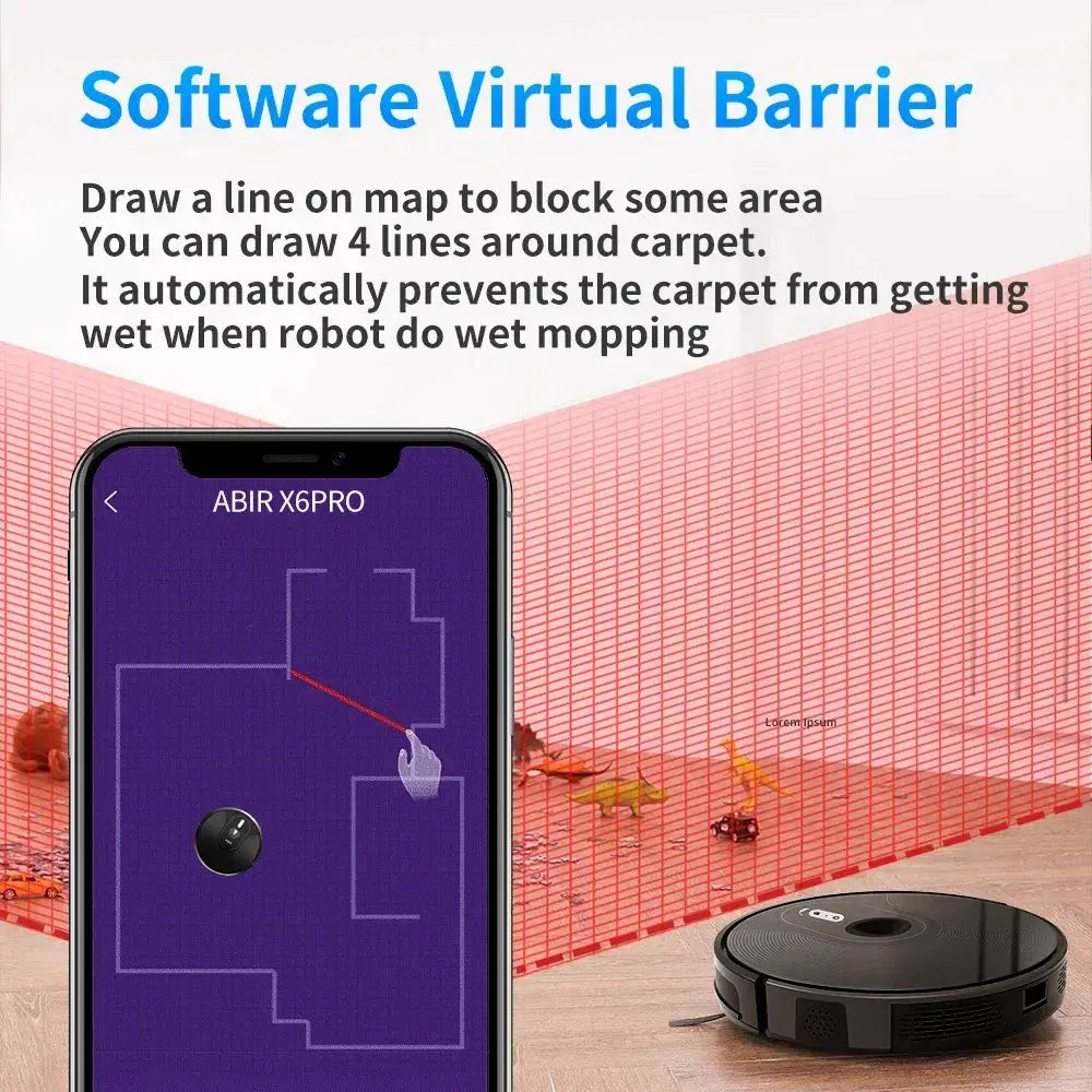 ABIR X6PRO Robot Vacuum Cleaner With 6000PA Suction - OurLum.com
