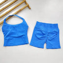 Seamless Yoga Set Women Backless Halter Top - Easy