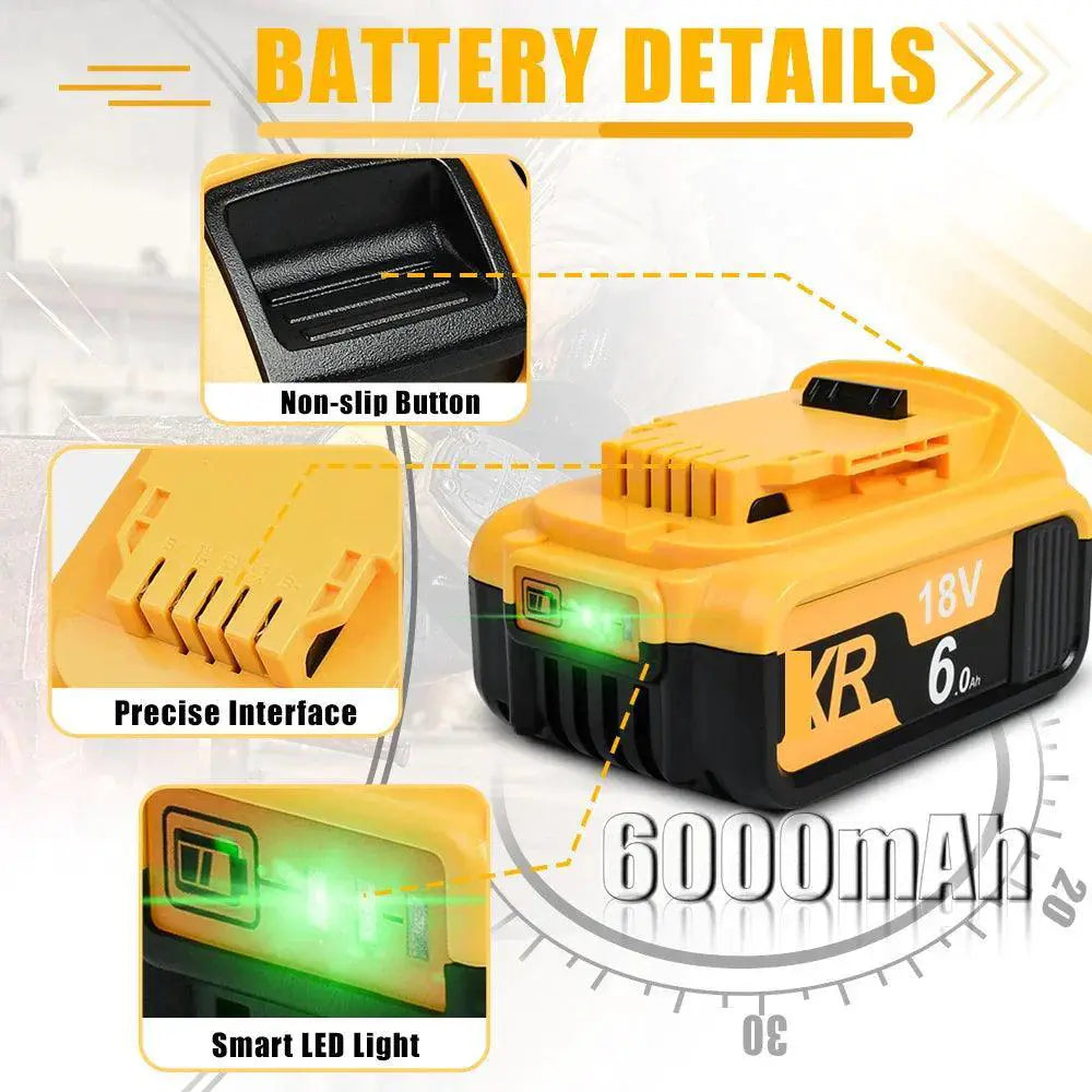 1-4 Pack For 20V 6.0AH Lithium Battery DCB206-2 DCB205-2 - OurLum.com