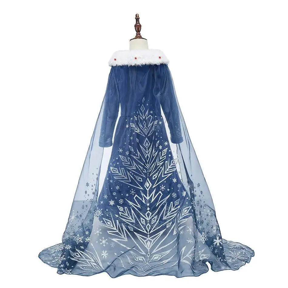 Snow Queen Elsa Anna Floral Princess Dress For Girls