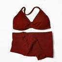 Seamless Yoga Set Women Strappy Bra High Waist