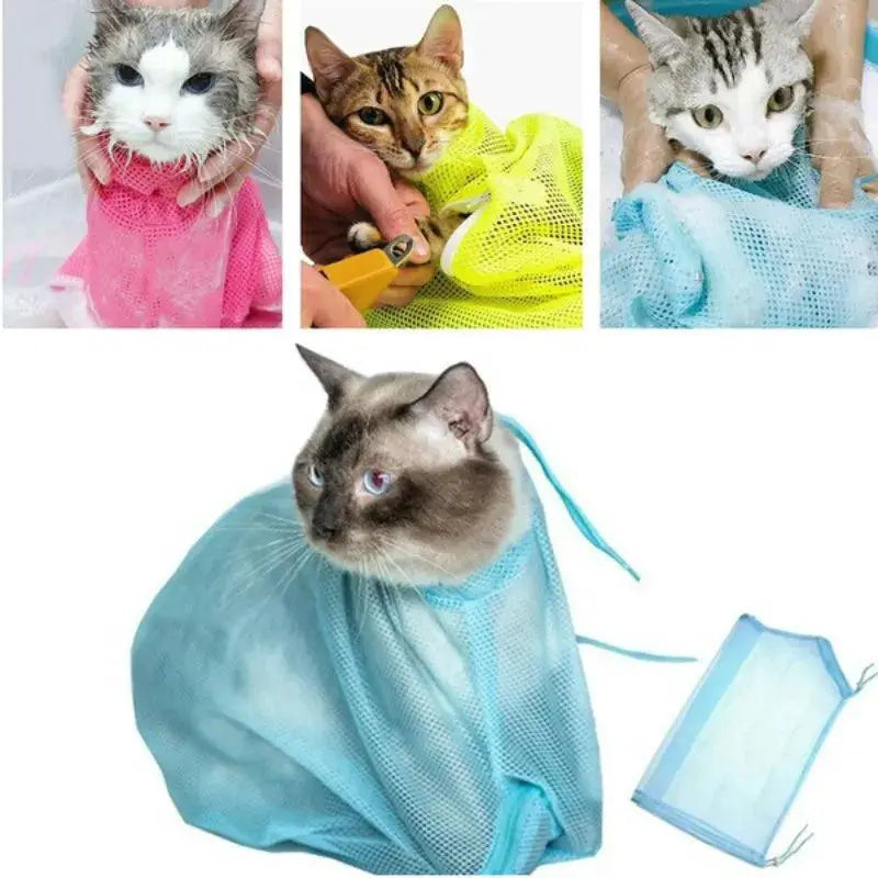 Mesh Cat Grooming Bath Bag Breathable Durable Restraint
