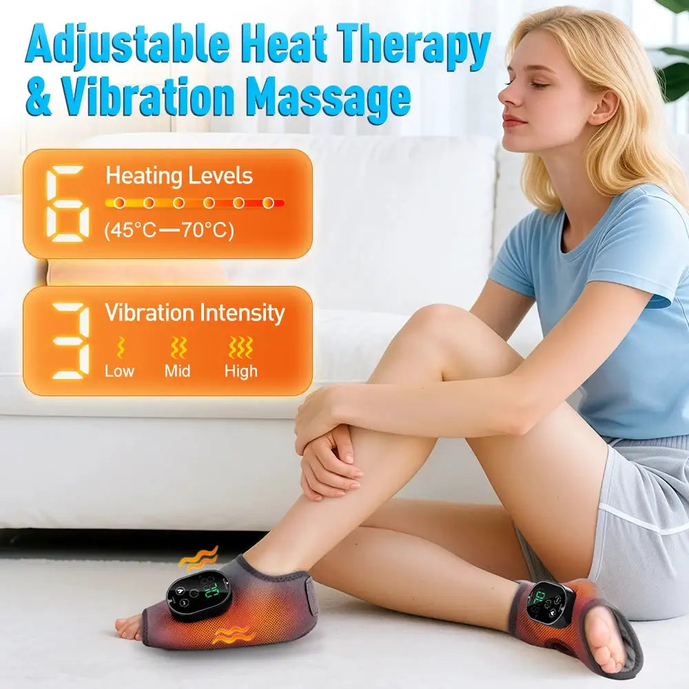 3-in-1 Electric Heated Ankle Guard Massager for Right Left Foot Hand Cordless Ankle Wrist Brace Vibration Massage Wristband