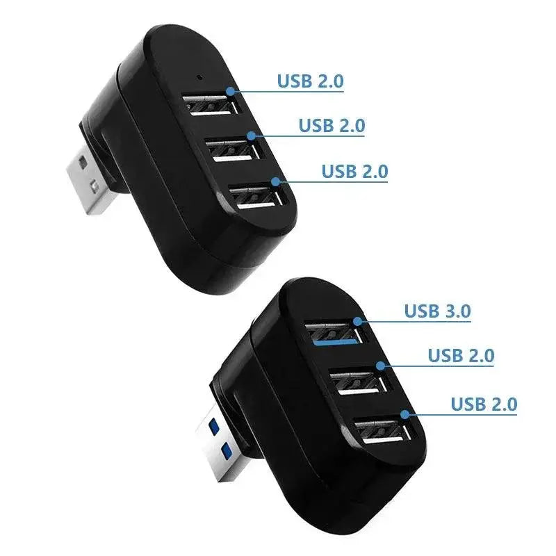 USB Hub Adapter High Speed Connectivity With Rotating Design