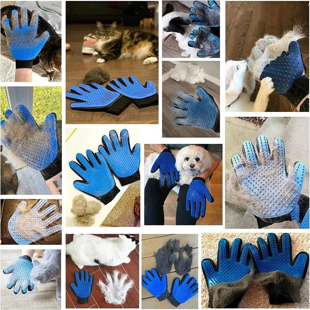Rubber Pet Grooming Glove for Cats and Dogs Deshedding Tool