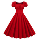 Retro Square Neck Swing Dress