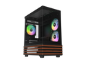 Thermaltake View 170 WS ARGB; Micro Chassis; Bottom Wood Trim; 3x120mm ARGB Lite Fans Included; 280mm Radiator Support; 340mm GPU Clearance; 180mm Max PSU Length; 160mm Air Cooler Max Height; mATX/mITX; Black; CA-1Z4-00M1WN-W