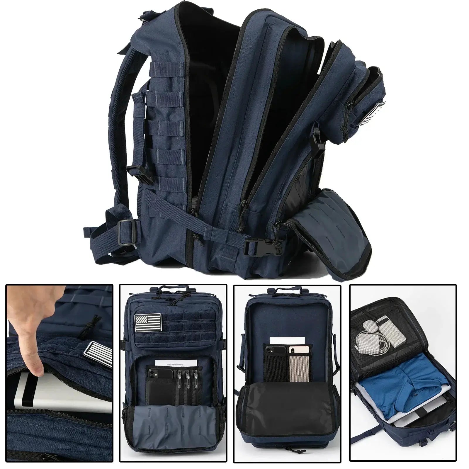 QTQY Outdoor Tactical Backpack 45L Large Capacity For Men