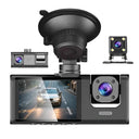 Comprehensive 3-Channel Car Dash Camera for Driver